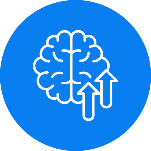 Brain with 2 Arrow Up Icon
